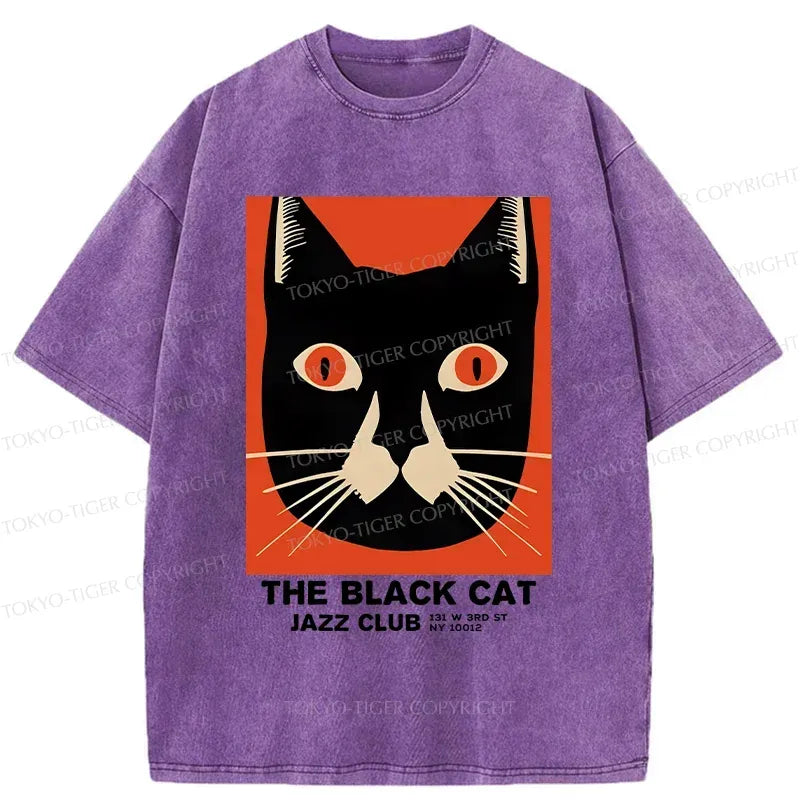 Kyoto Minimalist Black Cat Washed T-Shirt