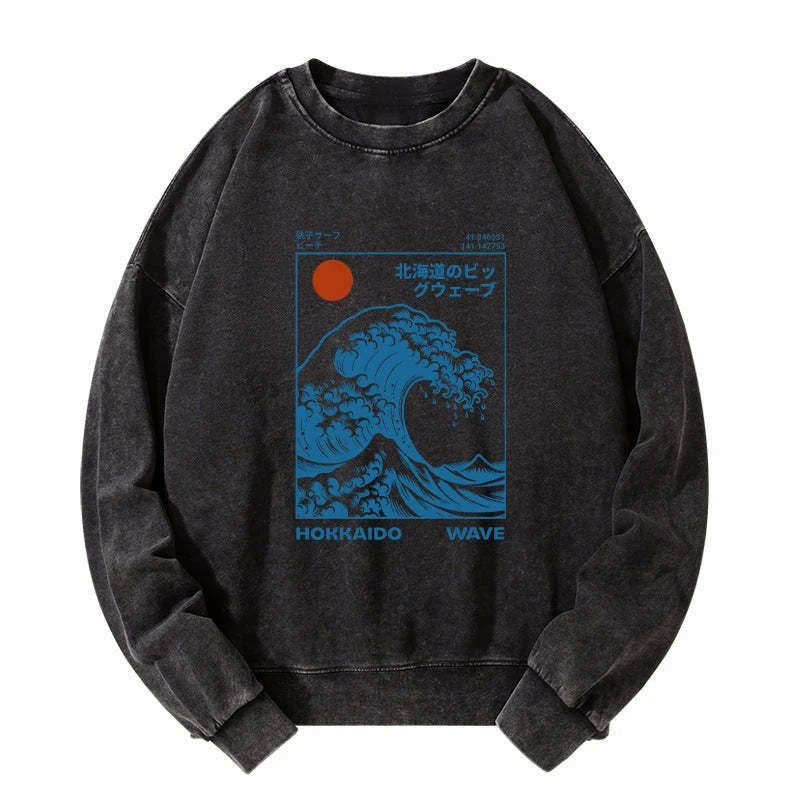 Japanese Wave Sweatshirt for Daily Wear