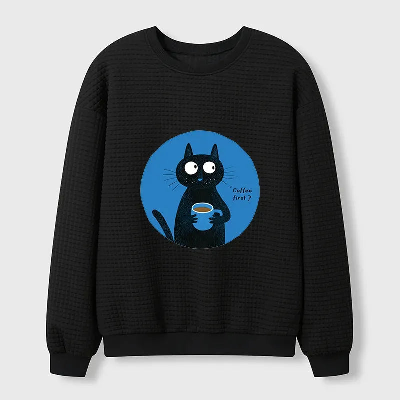 Soft Unisex Waffle Sweatshirt with Japanese Design