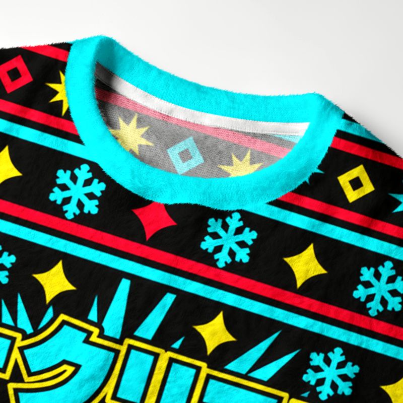 Kyoto-Lion Retro Robot Funny Meme Fuzzy Christmas Ugly Sweatshirt