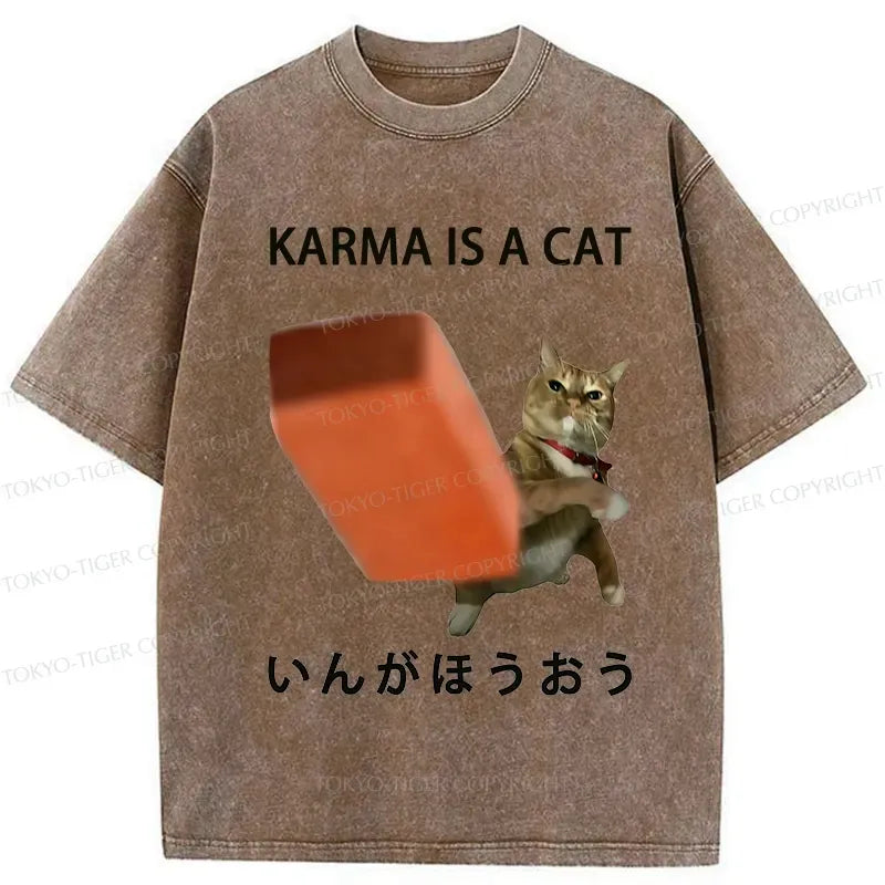 Japanese cat karma t-shirt for daily wear