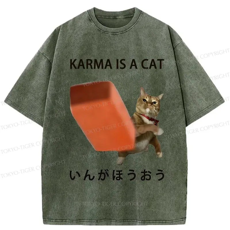 Japanese cat karma t-shirt for daily wear