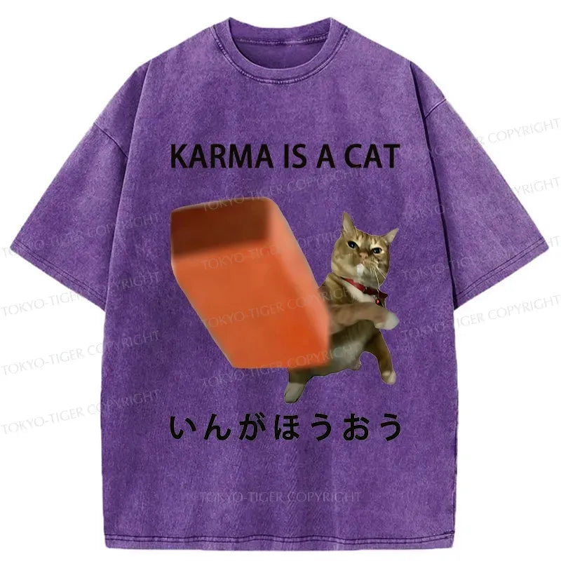 Japanese cat karma t-shirt for daily wear