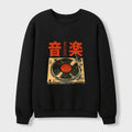 Vintage Record Player Waffle Sweatshirt Gift Idea