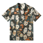 Traditional Japanese Mask Hawaiian Shirt for Daily Wear
