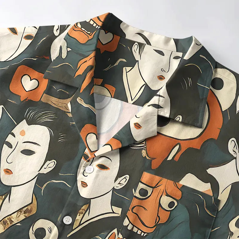 Japanese Geisha Hawaiian Shirt for Vacation