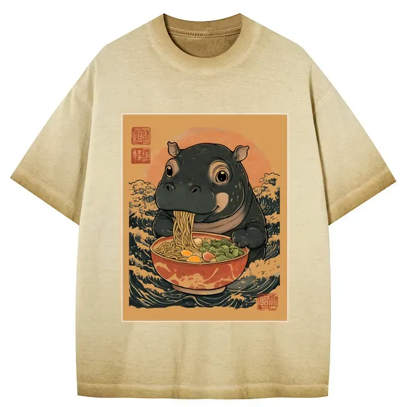 Moo Deng Gradient Washed T-Shirt