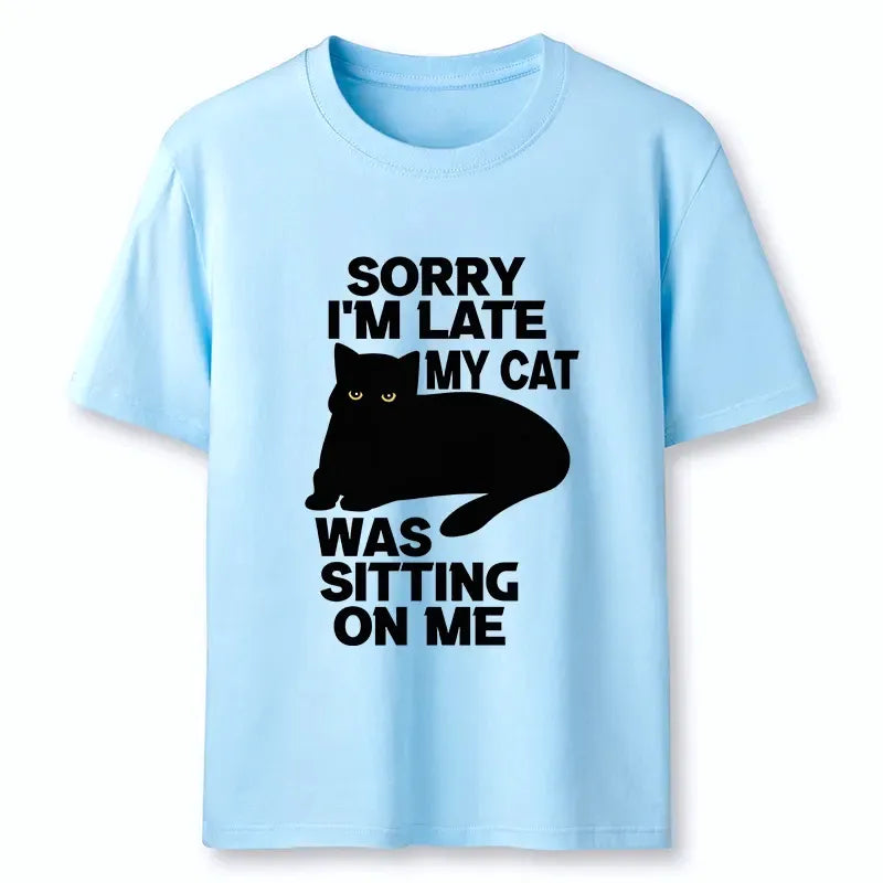 Japanese vintage cat t-shirt for daily wear