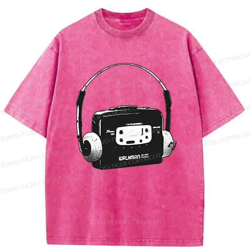 Japanese Retro Walkman T-Shirt for Summer