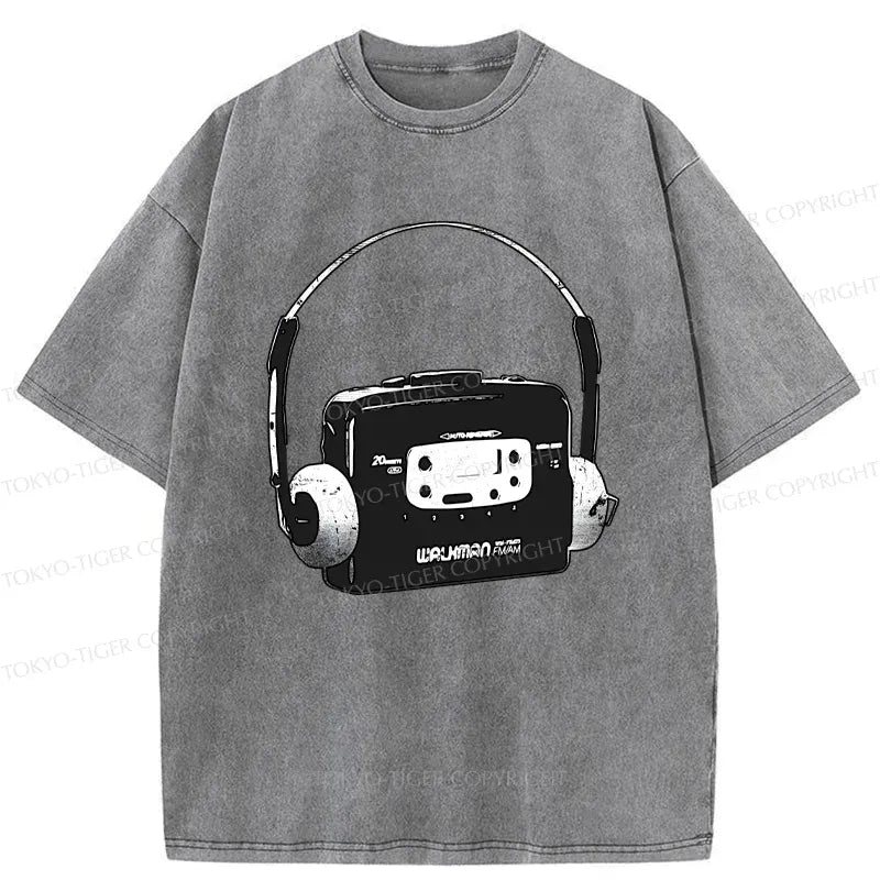 Japanese Retro Walkman T-Shirt for Summer