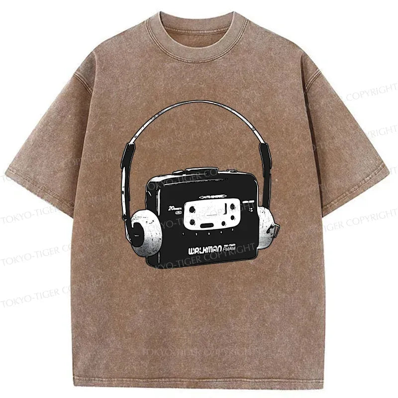 Japanese Retro Walkman T-Shirt for Summer