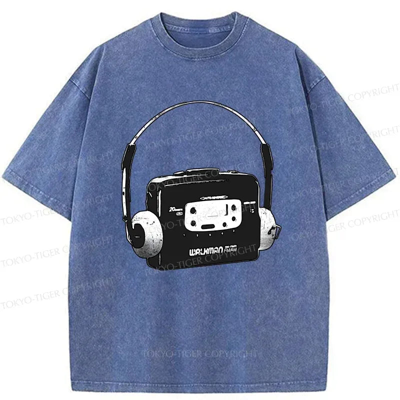 Japanese Retro Walkman T-Shirt for Summer