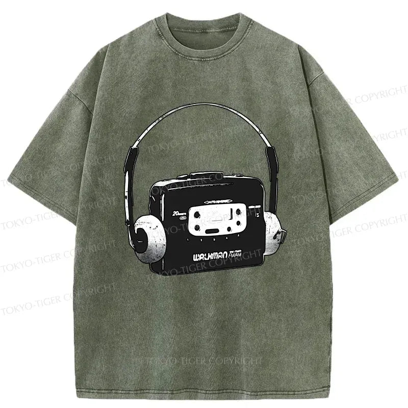Kyoto-Lion Retro Walkman Washed T-Shirt