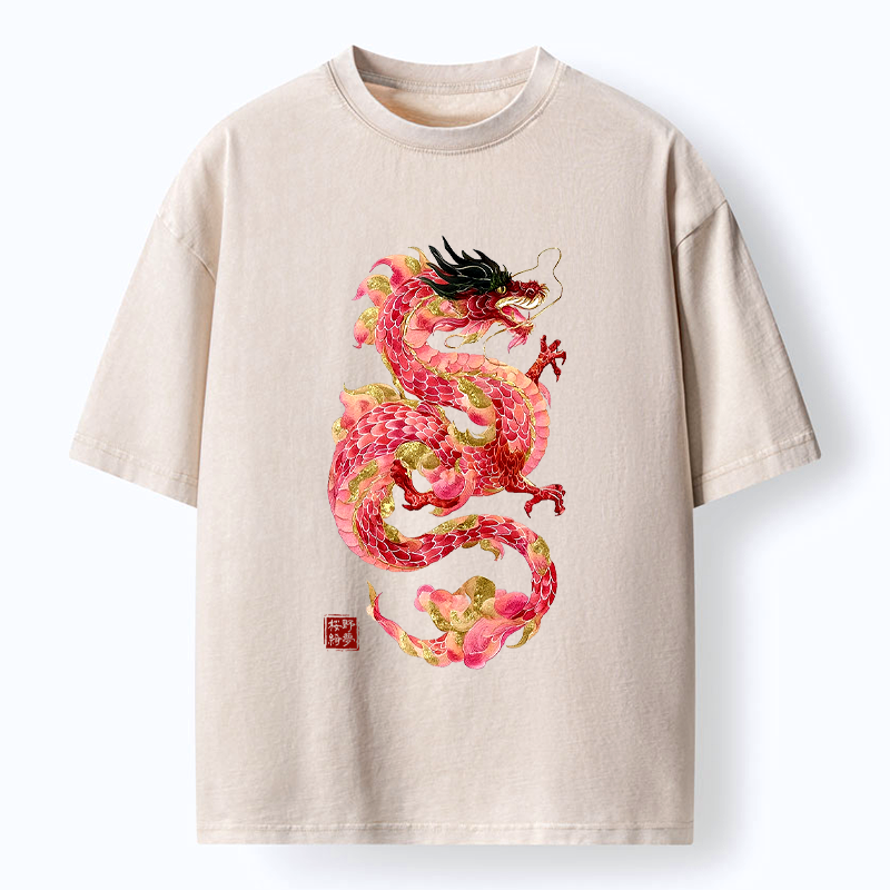 Kyoto-Lion Dragon T-Shirt for Daily Wear