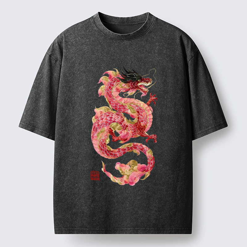 Kyoto-Lion Dragon T-Shirt for Daily Wear