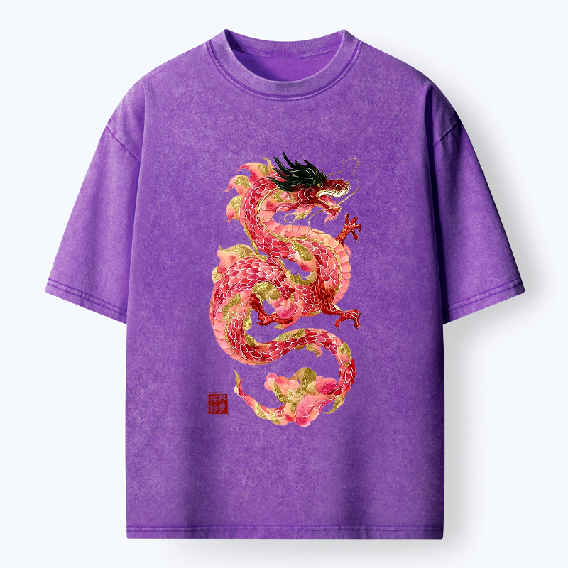 Kyoto-Lion Eternal Flame Dragon Washed T-Shirt