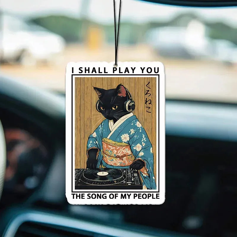 Kyoto-Lion Funny Playing Music Black Cat Car Air Freshener