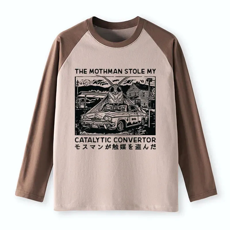 Japanese Mothman Raglan Long Sleeve for Night Out