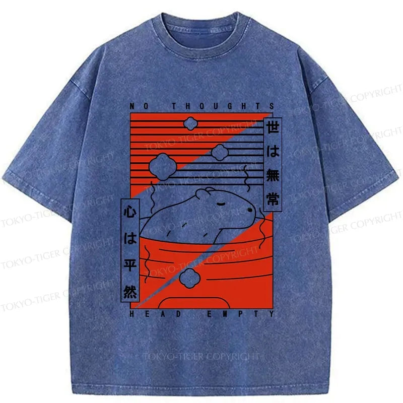 Comfortable Japanese Capybara Washed T-Shirt