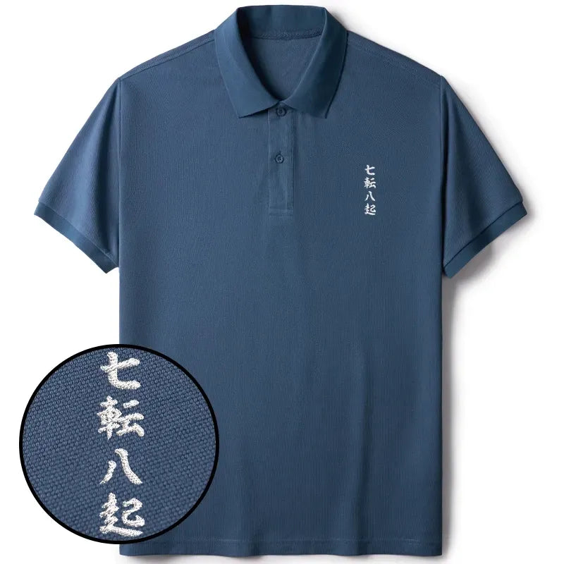 Japanese embroidered polo t-shirt for daily wear
