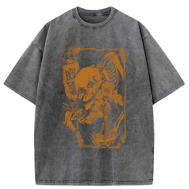Kyoto-Lion Bonsai Enthusiast Skeleton Washed T-Shirt