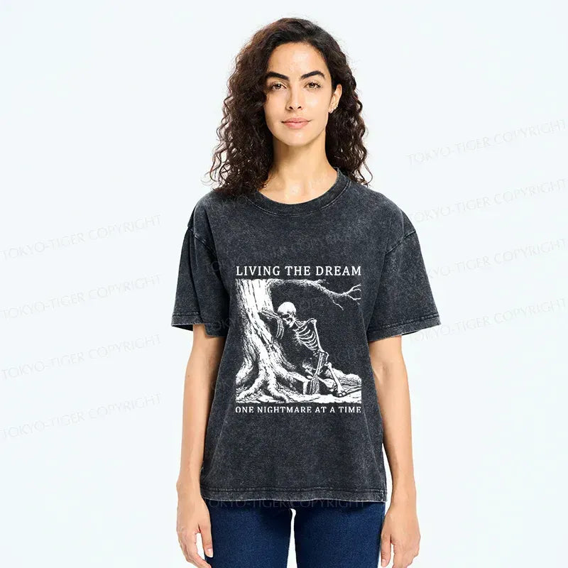 Japanese skeleton washed t-shirt