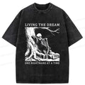 Kyoto-Lion Skeleton Encountering Difficulties Washed T-Shirt