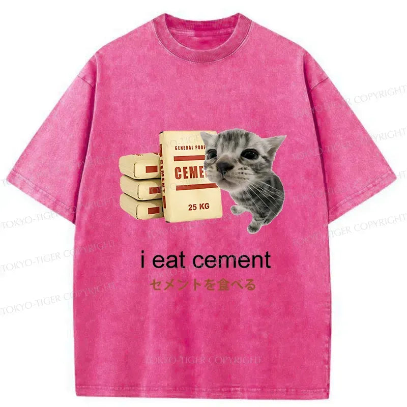 Kyoto-Lion Funny Cat Meme Washed T-Shirt