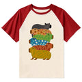 Kyoto-Lion Colorful Capybaras Raglan T-shirt