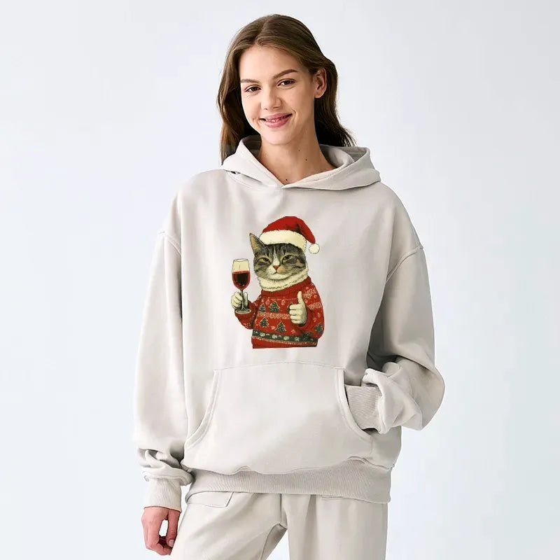 Christmas Cat Hoodie Gift for Cat Lovers