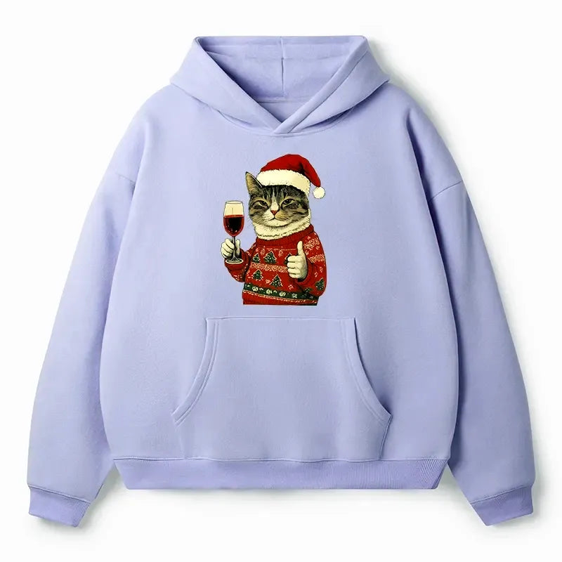 Premium Vintage Cat Fleece Hoodie for Adults