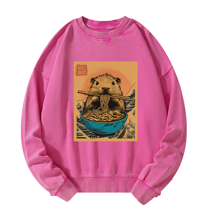 opossum eating ramen sweatshirt for japanese culture fans