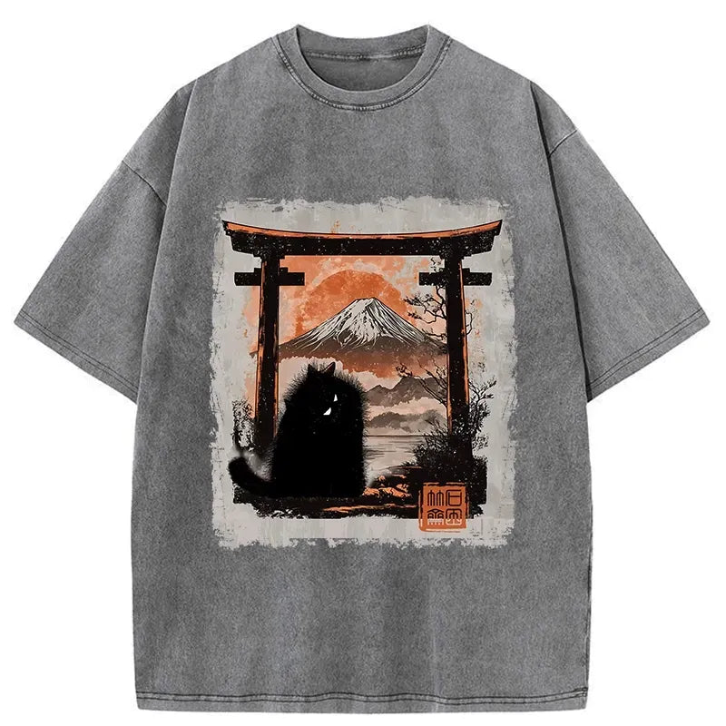 japanese unisex washed cotton t-shirt
