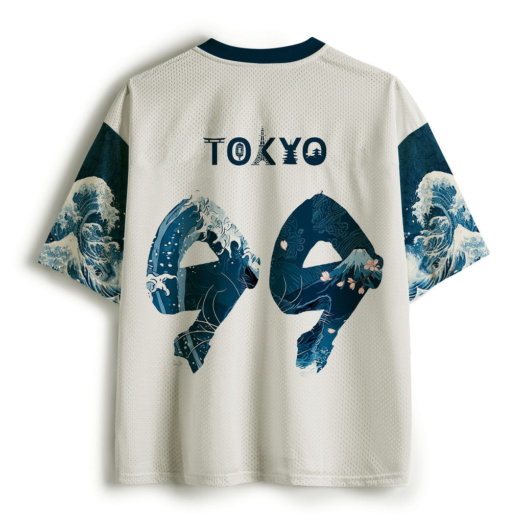 Kyoto-Lion Sakura Surfing Cat Mesh Jersey