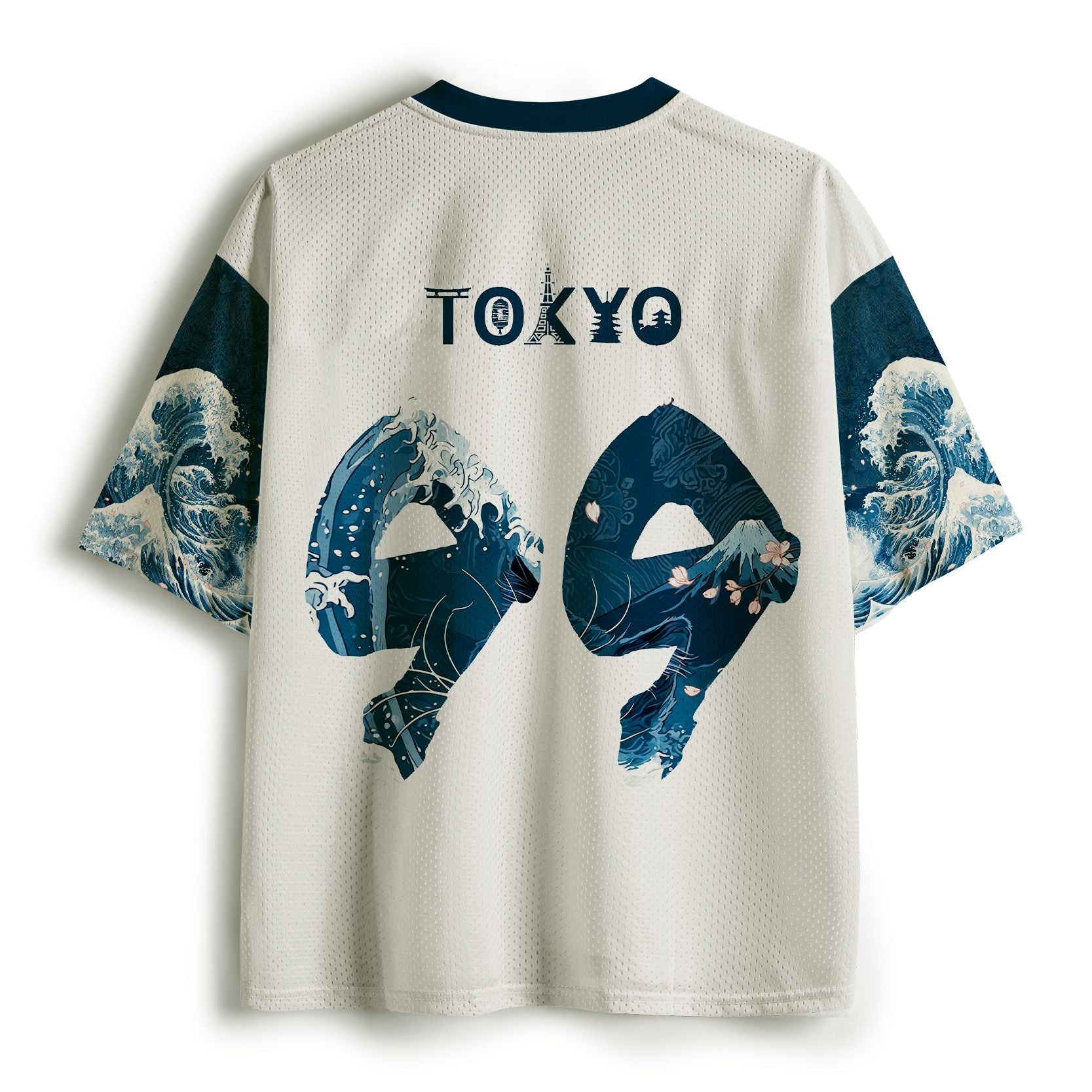Kyoto-Lion Sakura Surfing Cat Mesh Jersey