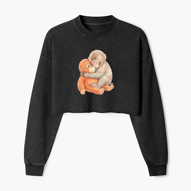Vintage Crop Sweatshirt for Daily Wear