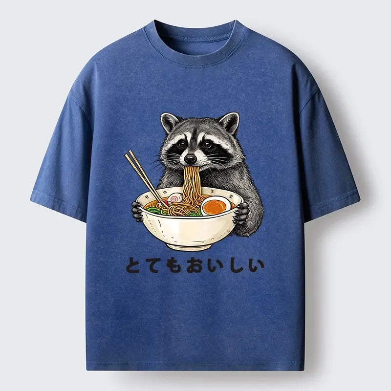 Japanese Vintage Raccoon Ramen T-Shirt