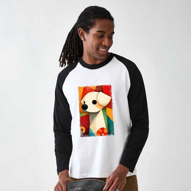 Kyoto-Lion Abstract Color Block Vintage T-shirt