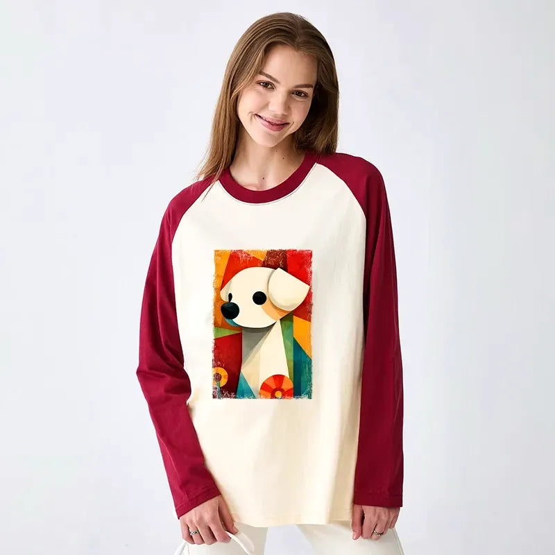 Unisex Long Sleeve Dog Tee for Streetwear