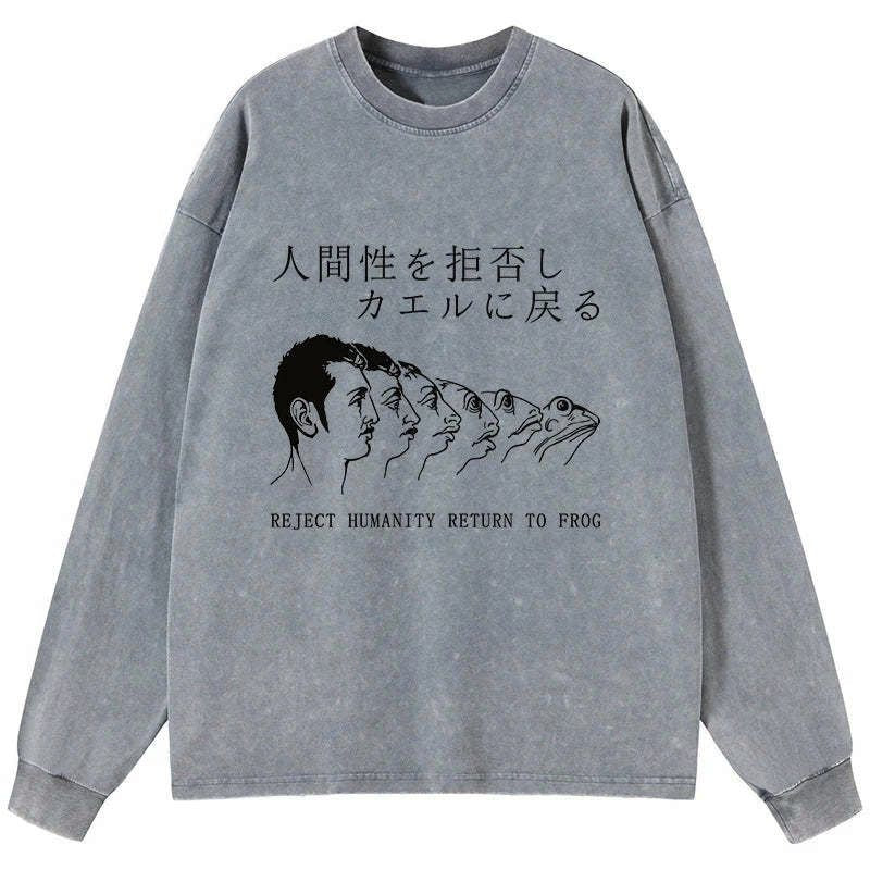 washed japanese frog t shirt streetwear