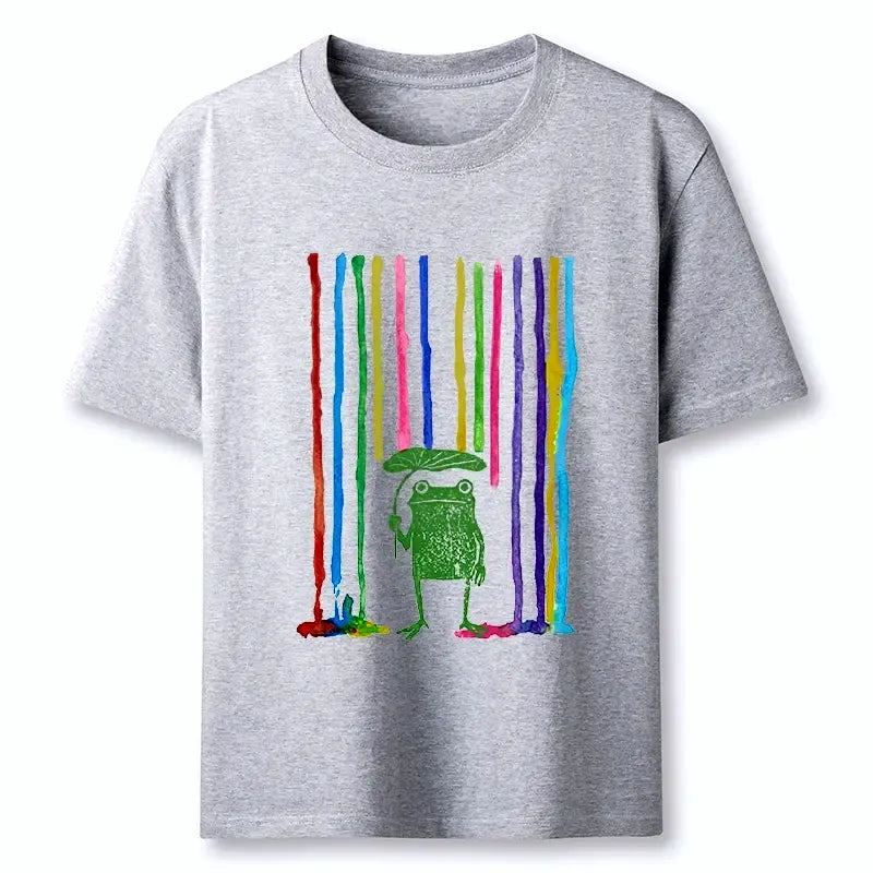 Kyoto-Lion Frog Under The Rainbow Rain Classic T-Shirt