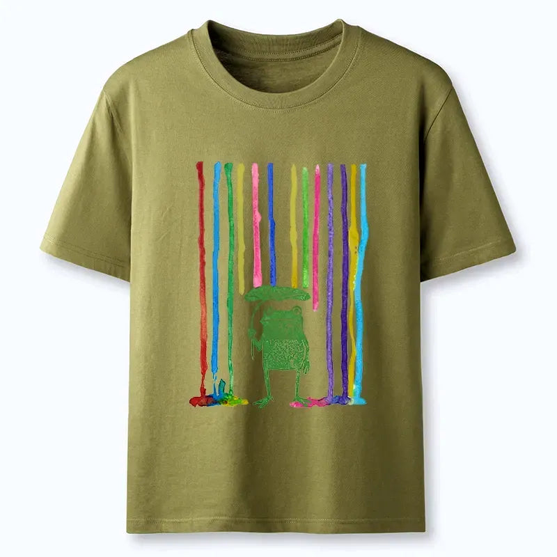 Kyoto-Lion Frog Under The Rainbow Rain Classic T-Shirt
