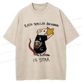 Japanese Funny Washed T-Shirt for Daily Wear