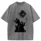 Japanese Cat T-Shirt for Daily Wear