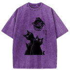 Vintage Kyoto Cat Graphic Tee Gift Idea