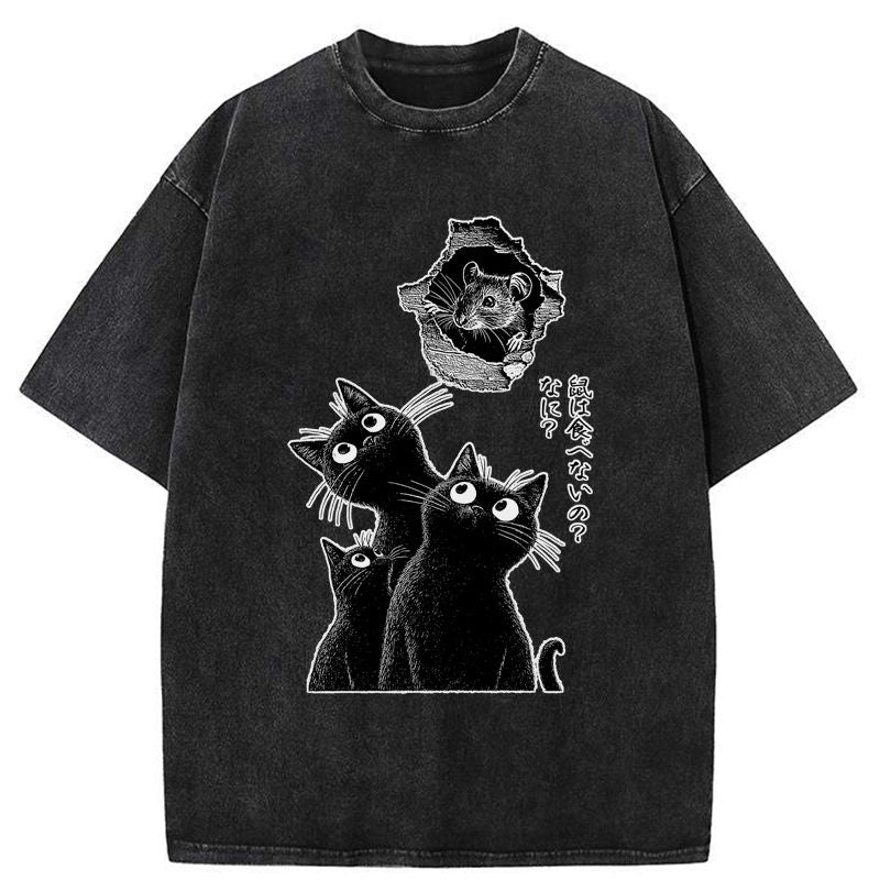 Vintage Kyoto Cat Graphic Tee Gift Idea