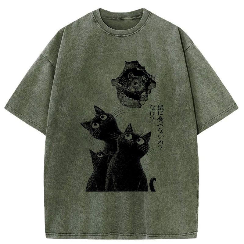 Vintage Kyoto Cat Graphic Tee Gift Idea