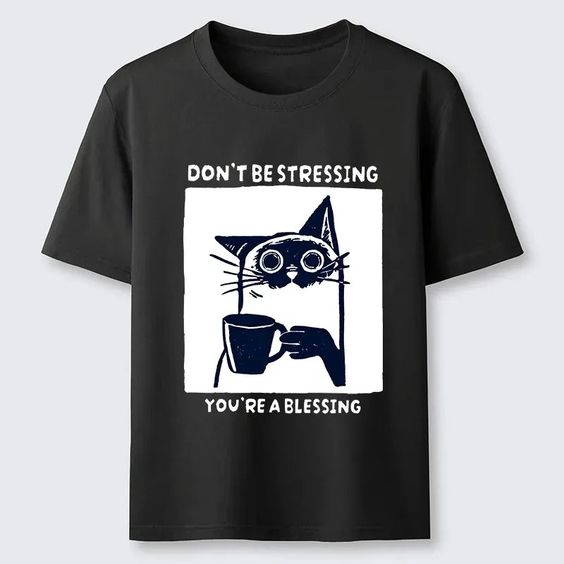 Japanese coffee cat meme t-shirt