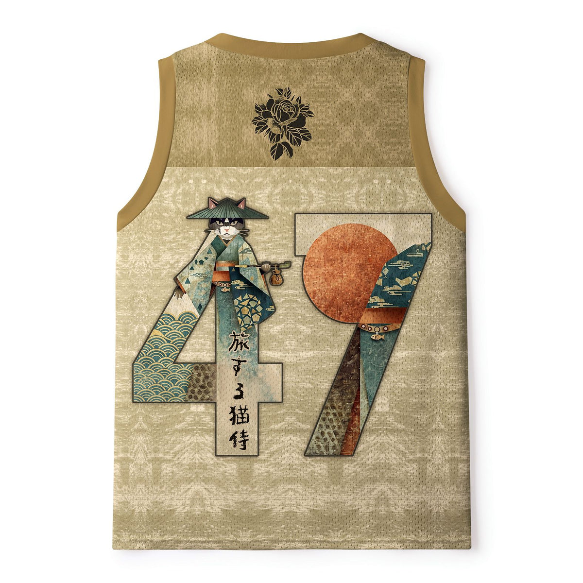Kyoto-Lion Journey Of The Cat Samurai Mesh Tank Top