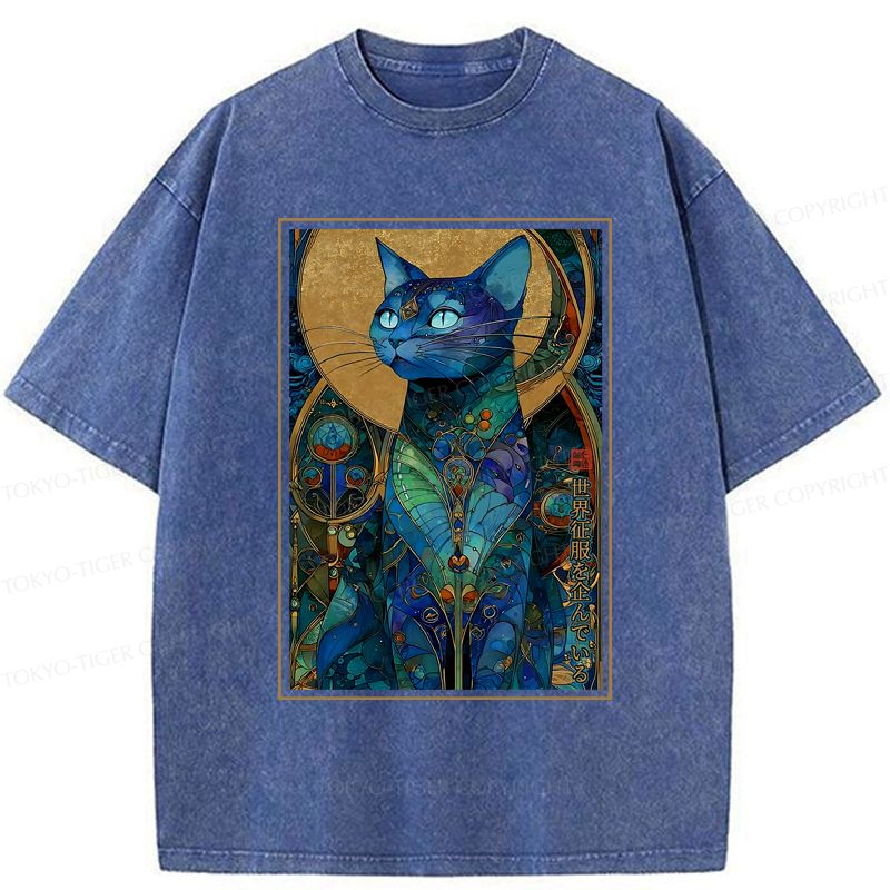 Funny Cat Ruler Cotton T-Shirt